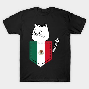 Patriotic Pocket Pussy - Cat Lover -  Mexican Patriot T-Shirt